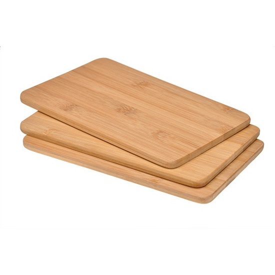 Set van 3x houten bamboe snijplanken-broodplanken 22 x 14 cm