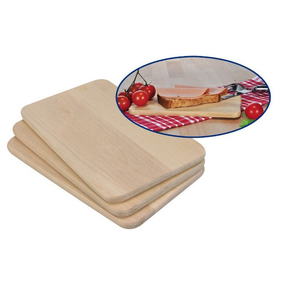 Set van 3x houten serveer planken-broodplanken 21,5 cm