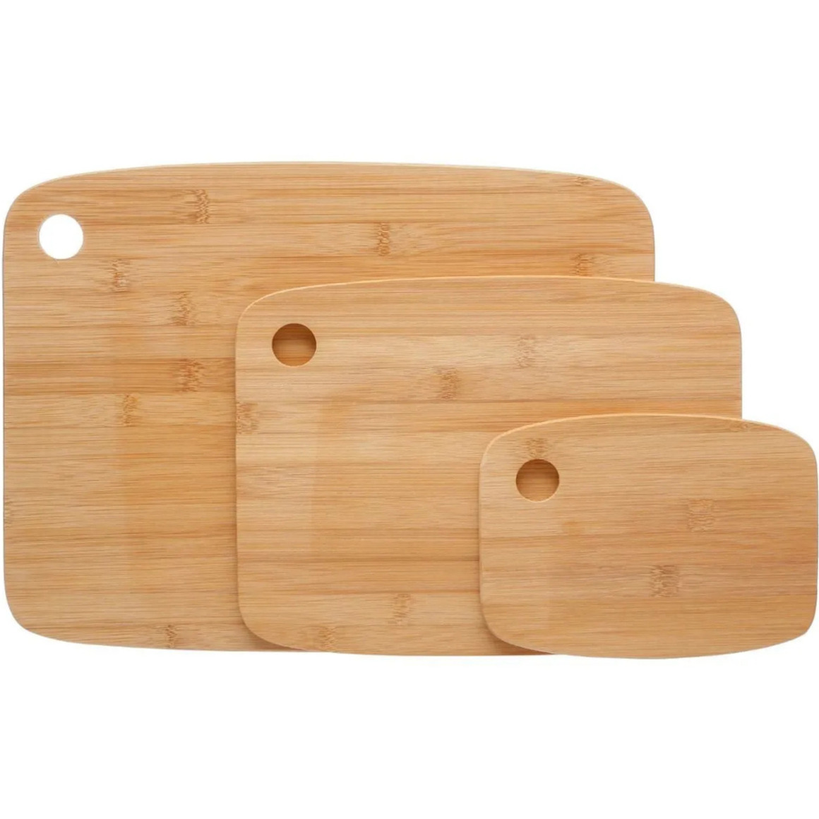 Set van 3x stuks snijplanken 19-29-37 cm van bamboe hout