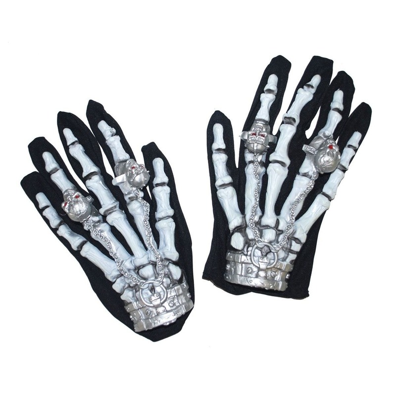 Skelet-geraamte horror handschoenen met licht