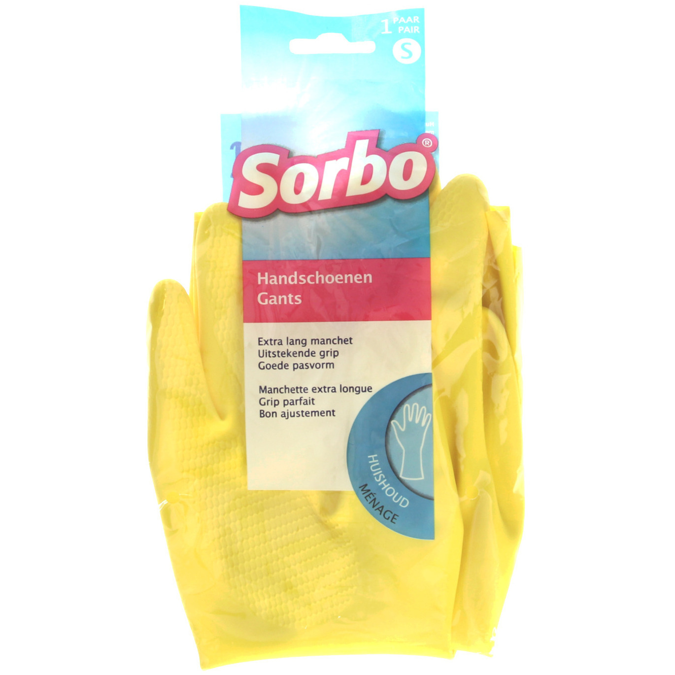 Sorbo huishoudhandschoenen maat S geel extra lang