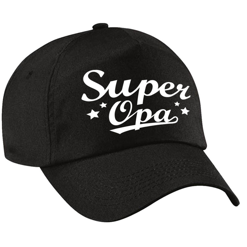 Super opa cadeau pet -cap zwart voor volwassenen