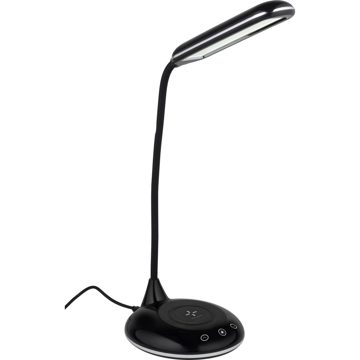 Tafellamp-bureaulampje USB LED zwart met draadloze oplader 48 cm
