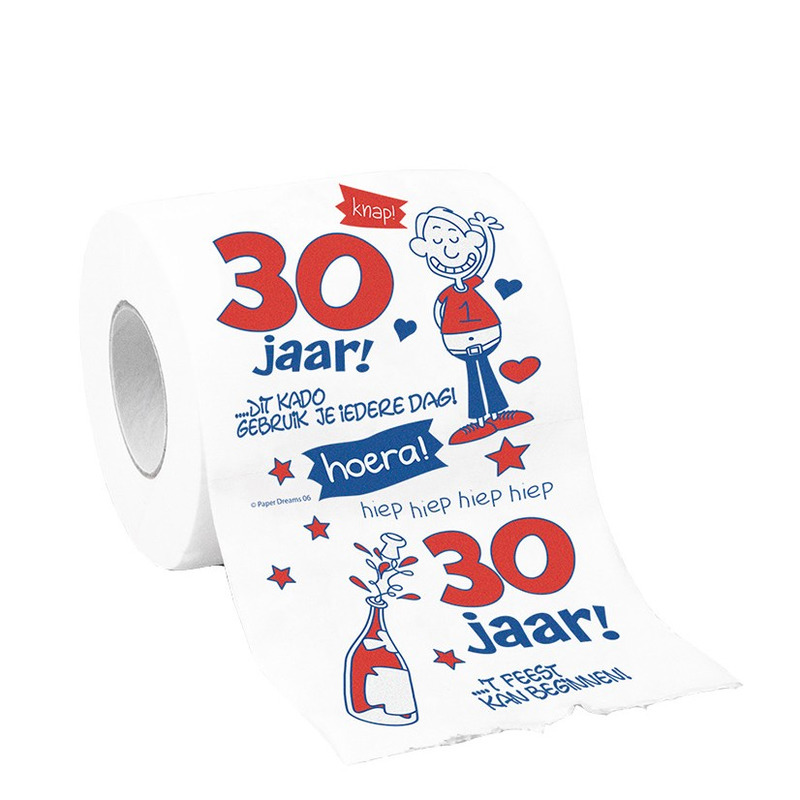 Toiletpapier-wc-papier 30 jaar vrouw verjaardagsversiering