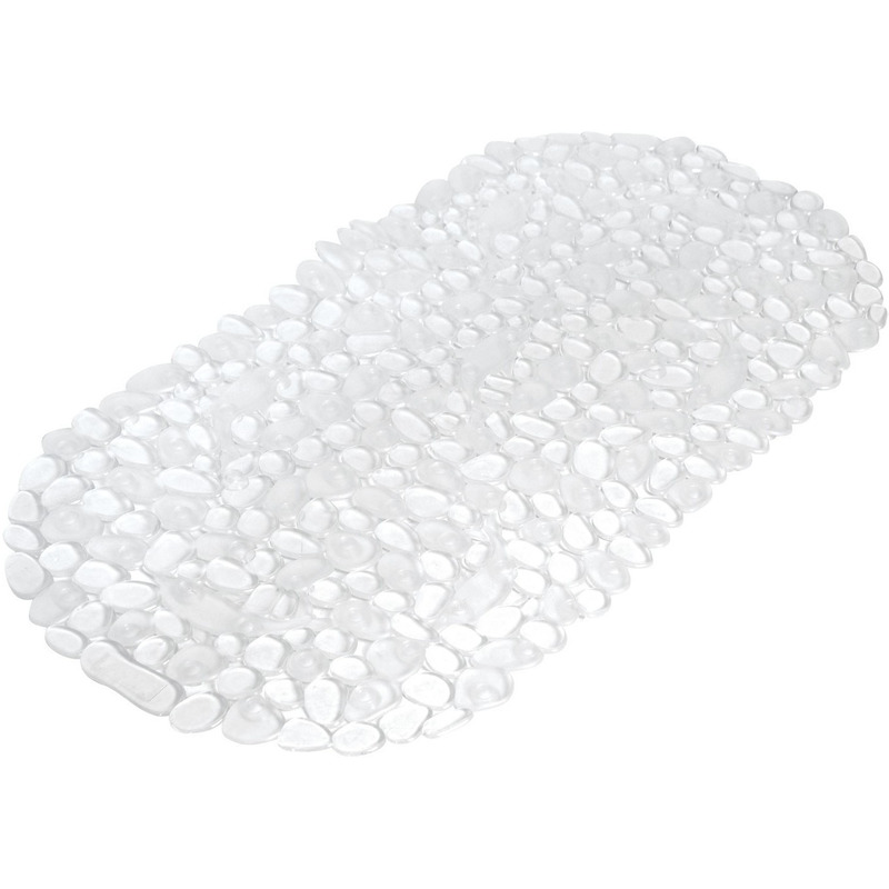 Transparante anti-slip badmat 36 x 69 cm ovaal