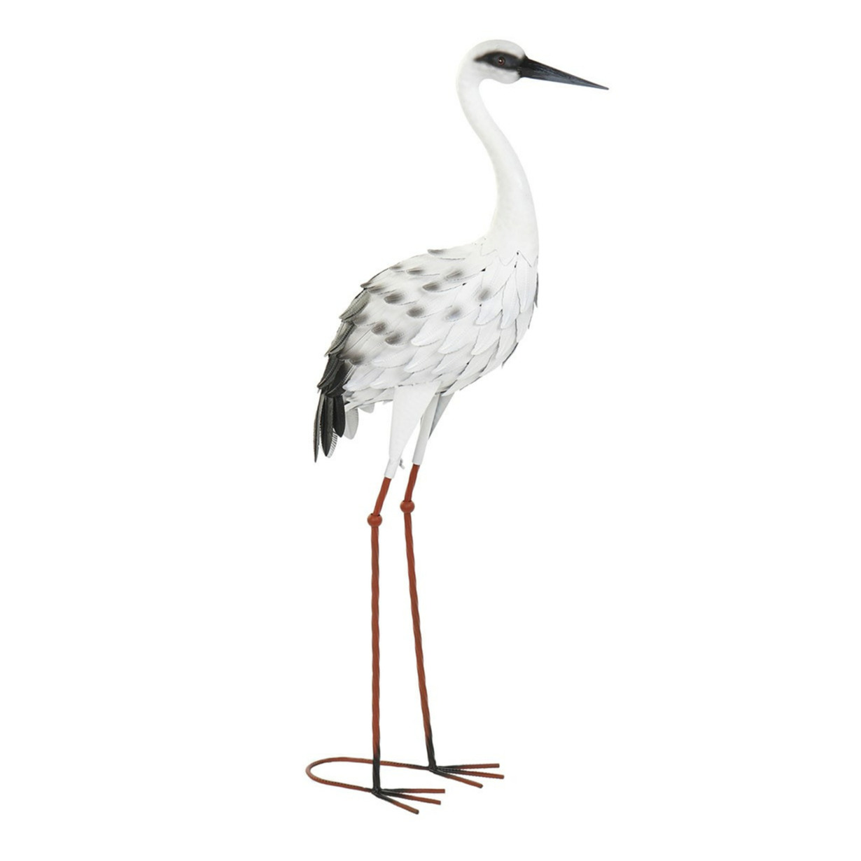 Tuin decoratie dieren-vogel beeld Metaal Reiger 18 x 97 cm buiten wit