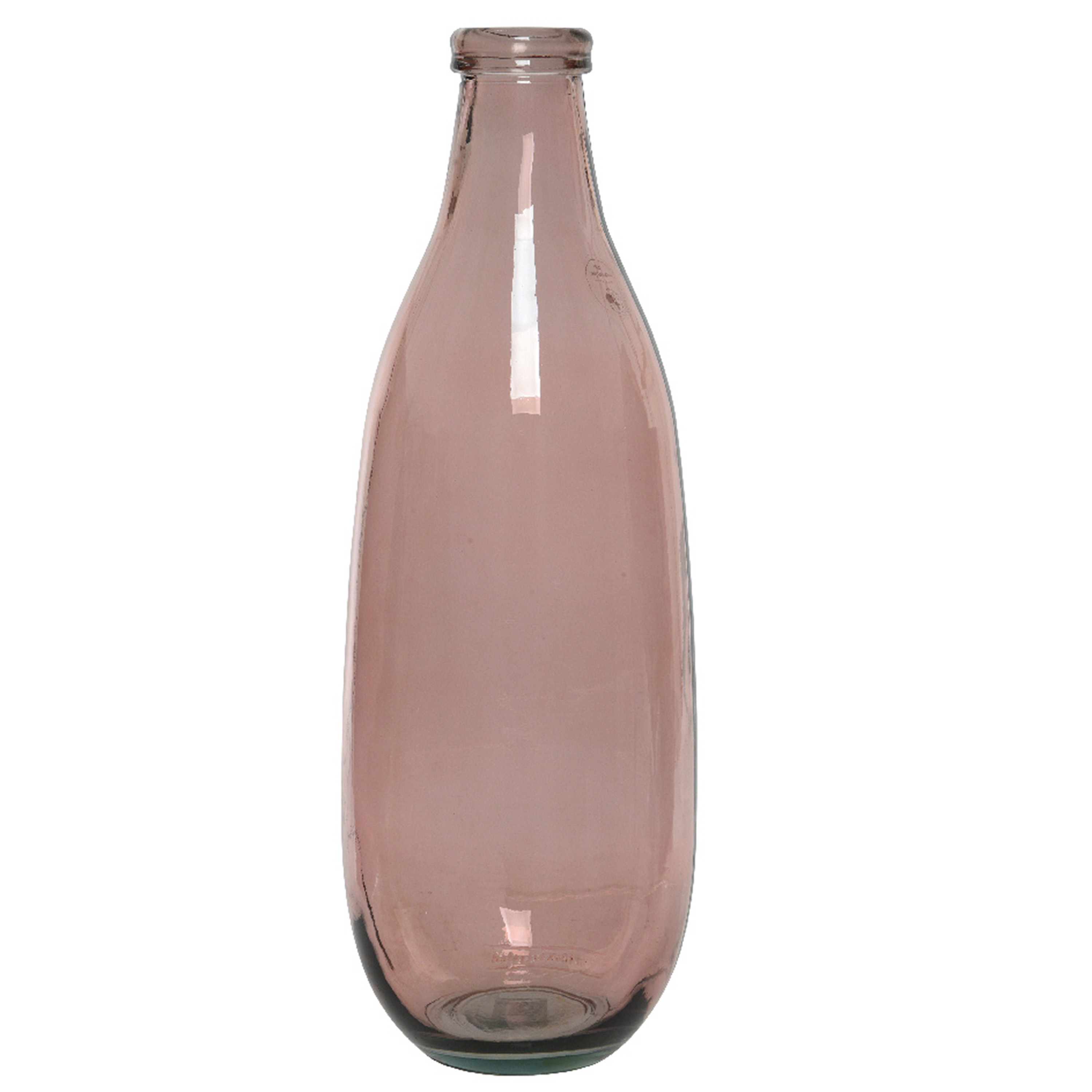Vaas-bloemenvaas van gerecycled glas D15 x H40 cm roze