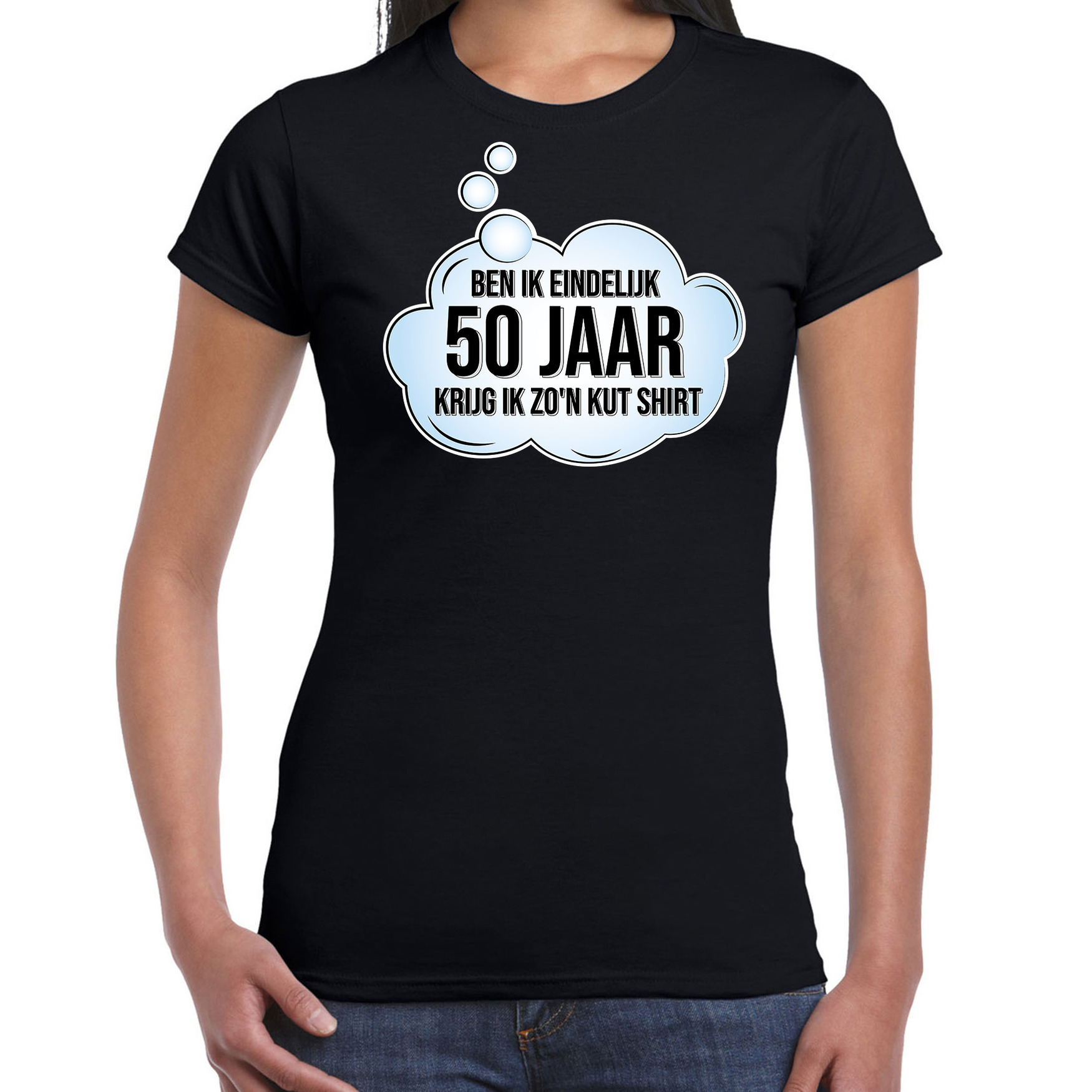 Verjaardag cadeau t-shirt voor dames 50 jaar-Sarah zwart kut shirt