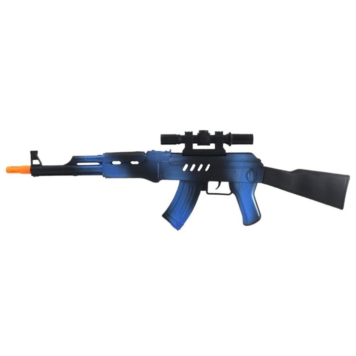 Verkleed speelgoed Politie-soldaten geweer machinegeweer zwart-blauw plastic 69 cm