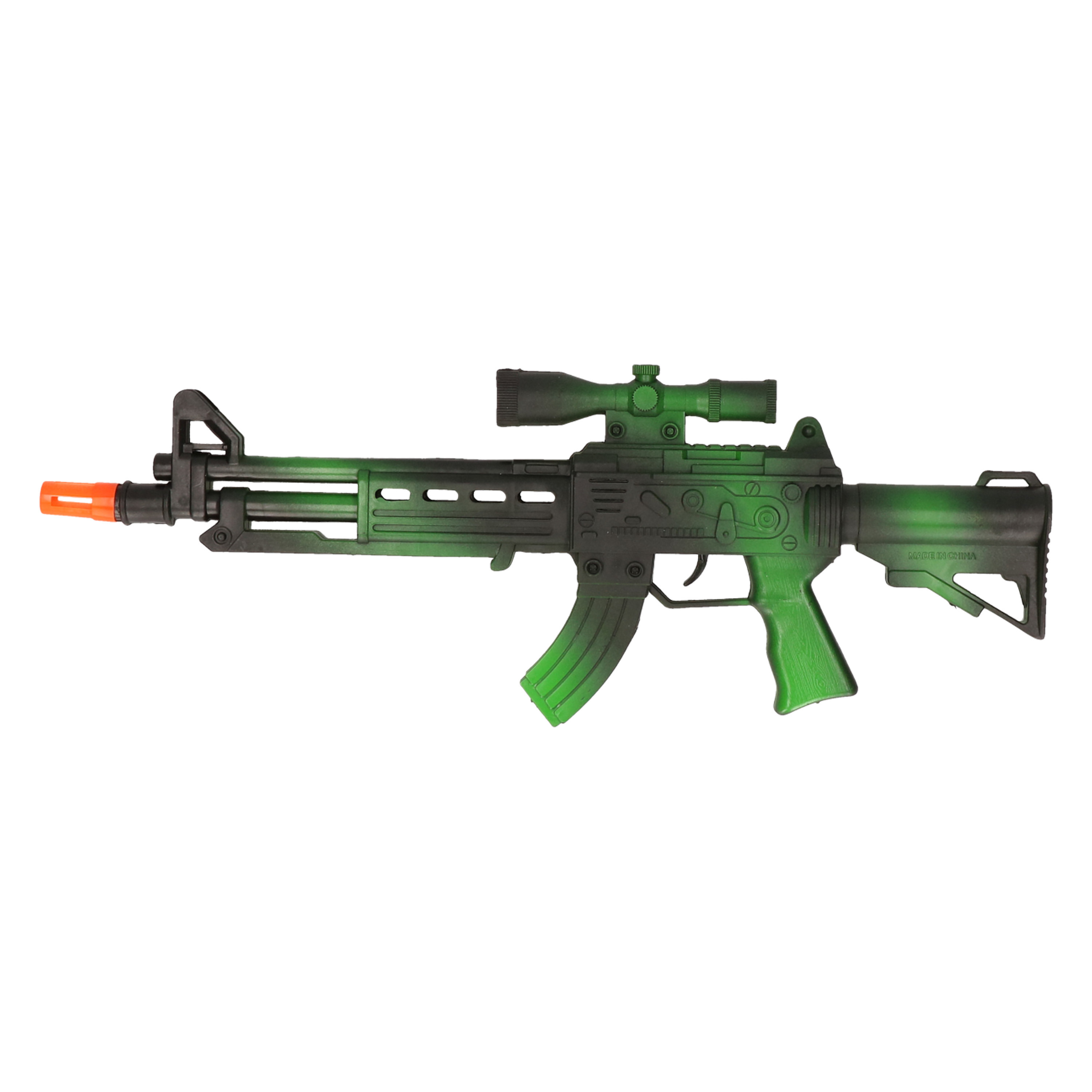 Verkleed speelgoed Politie-soldaten geweer machinegeweer zwart-groen plastic 38 cm