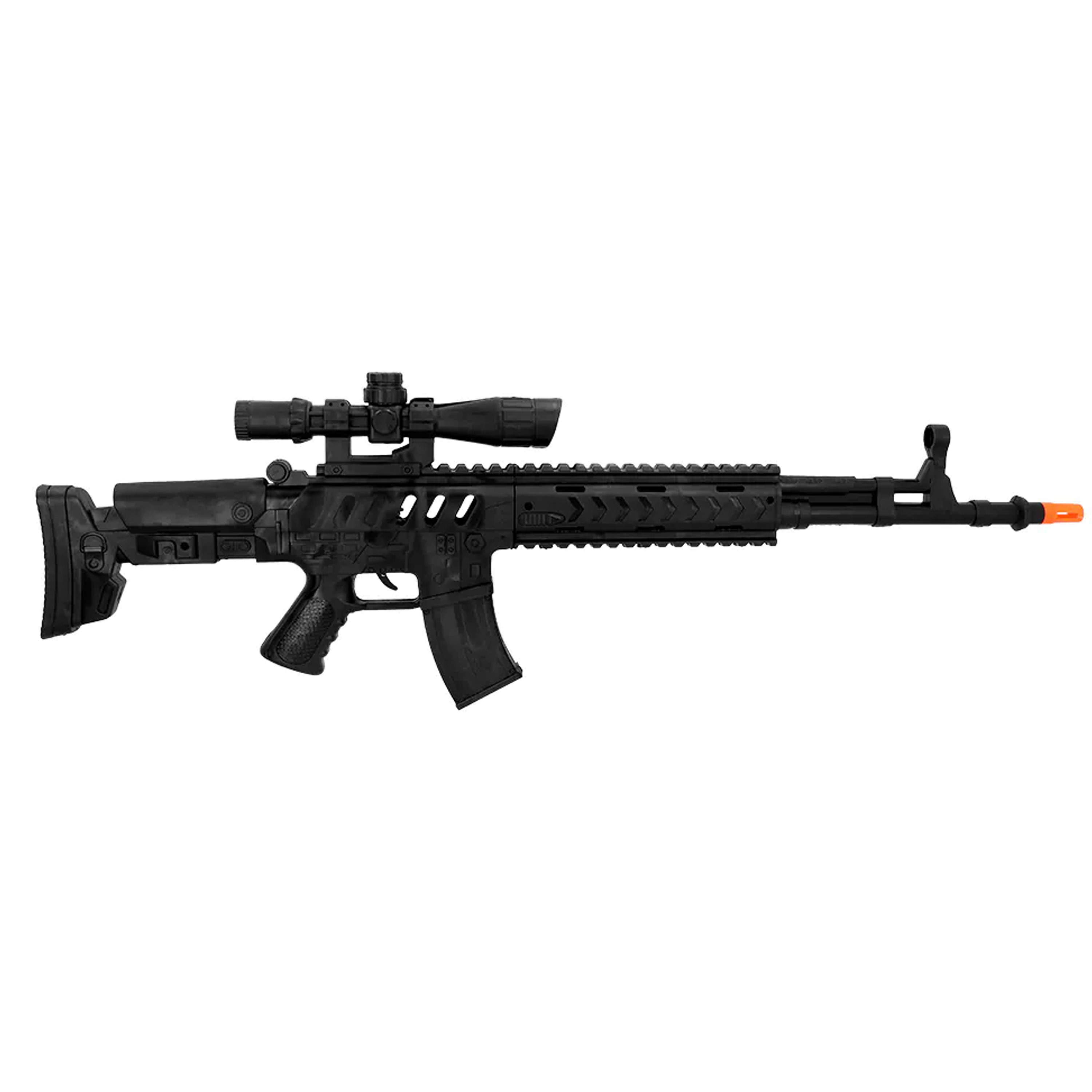 Verkleed speelgoed Politie-soldaten geweer machinegeweer zwart plastic 68 cm