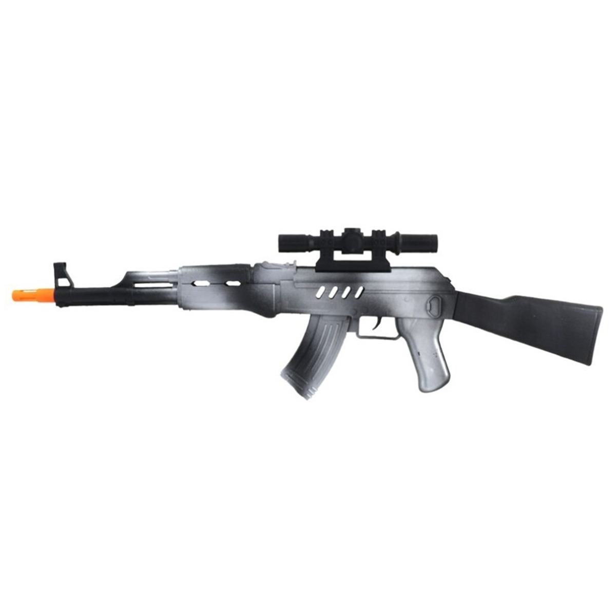 Verkleed speelgoed Politie-soldaten geweer machinegeweer zwart-wit plastic 69 cm
