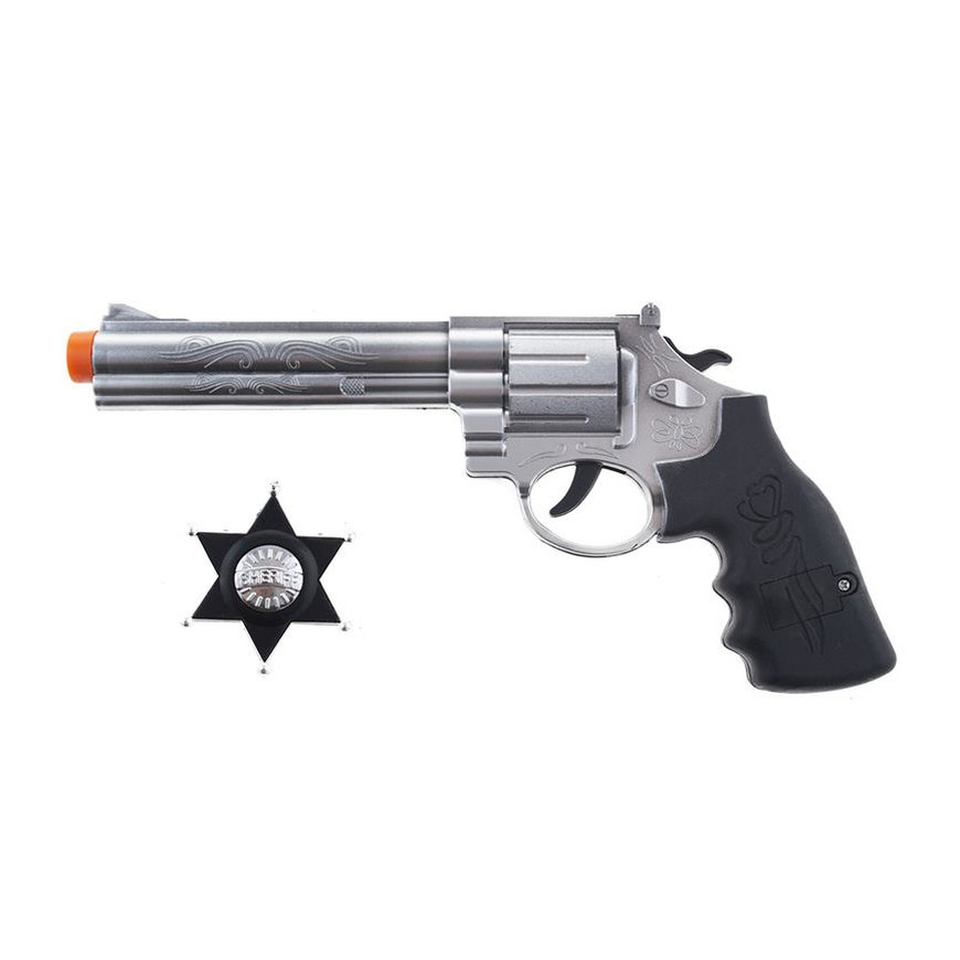 Verkleed speelgoed revolver-pistool met Sheriff ster kunststof