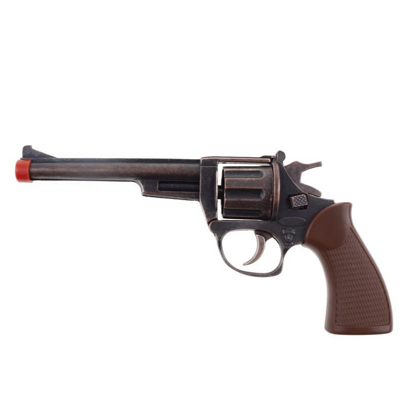 Verkleed speelgoed revolver-pistool metaal 8 schots