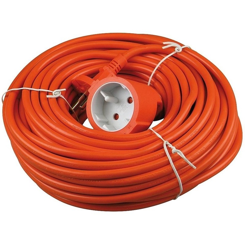 Verlengsnoer-kabel oranje 20 meter binnen-buiten
