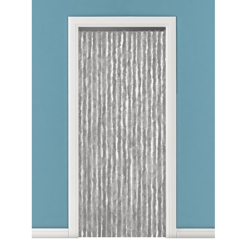 Vliegengordijn-deurgordijn kattenstaart grijs 90 x 220 cm