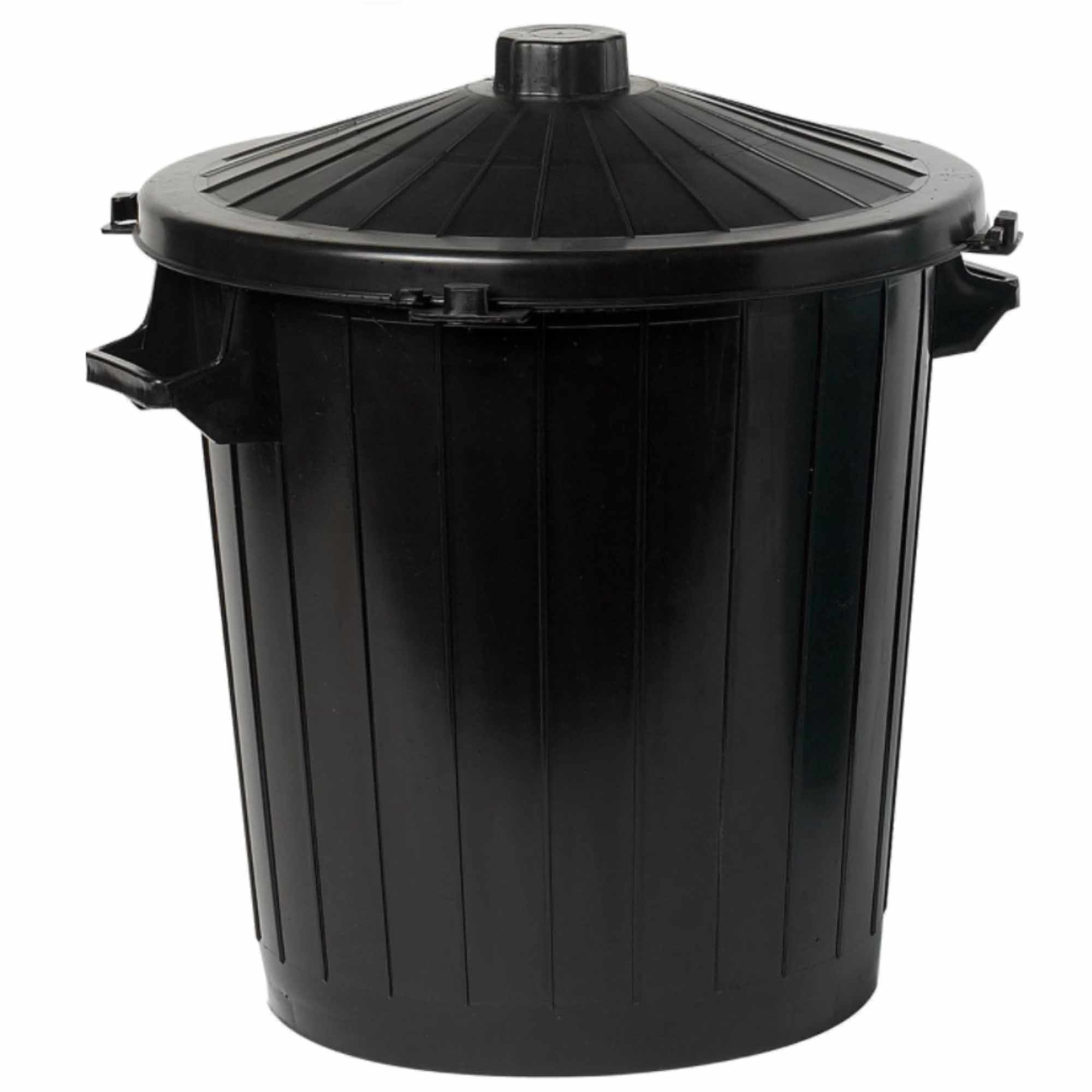 Vuilnisbak-afvalemmer met deksel 80 liter zwart