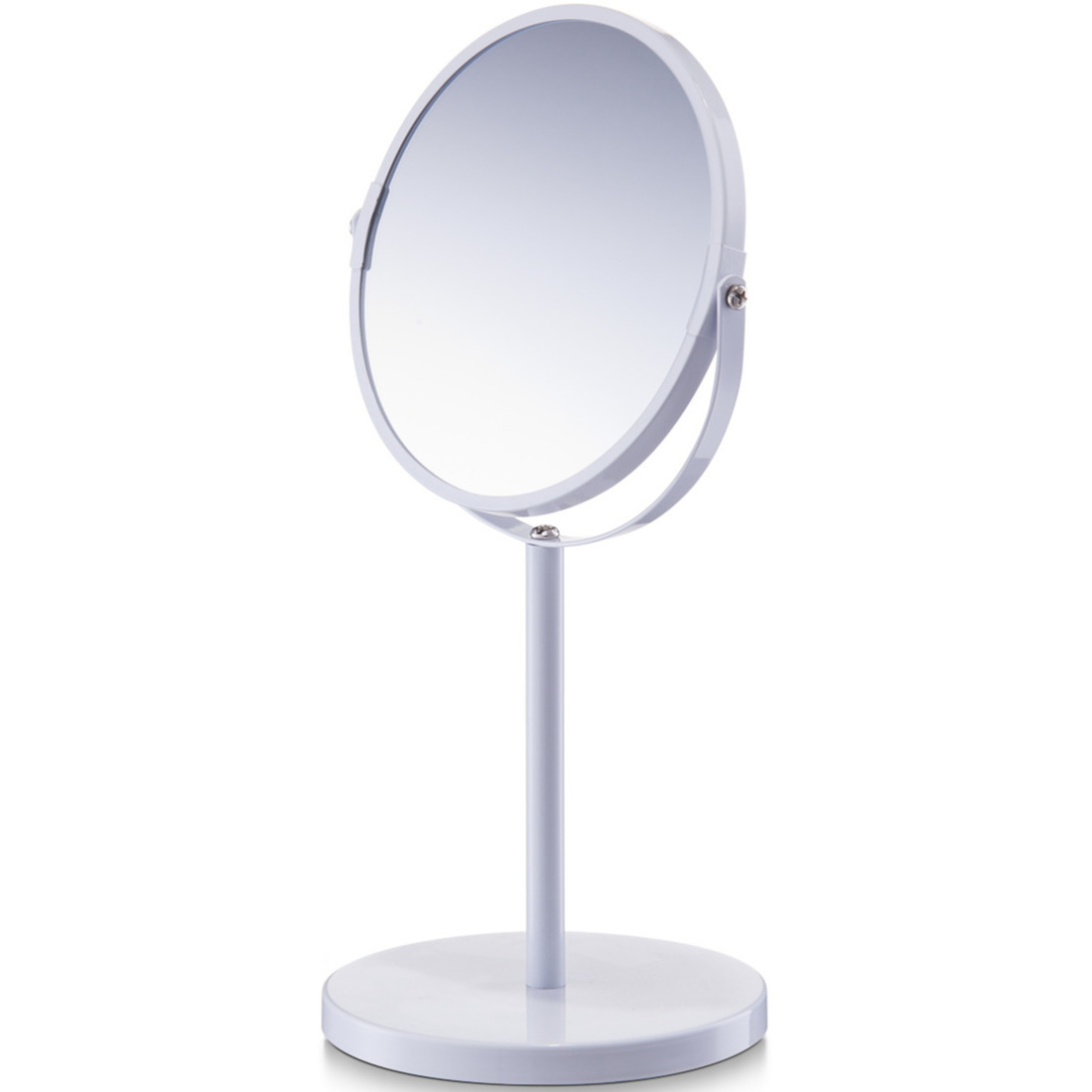Witte make-up spiegel rond dubbelzijdig 15 x 26 cm