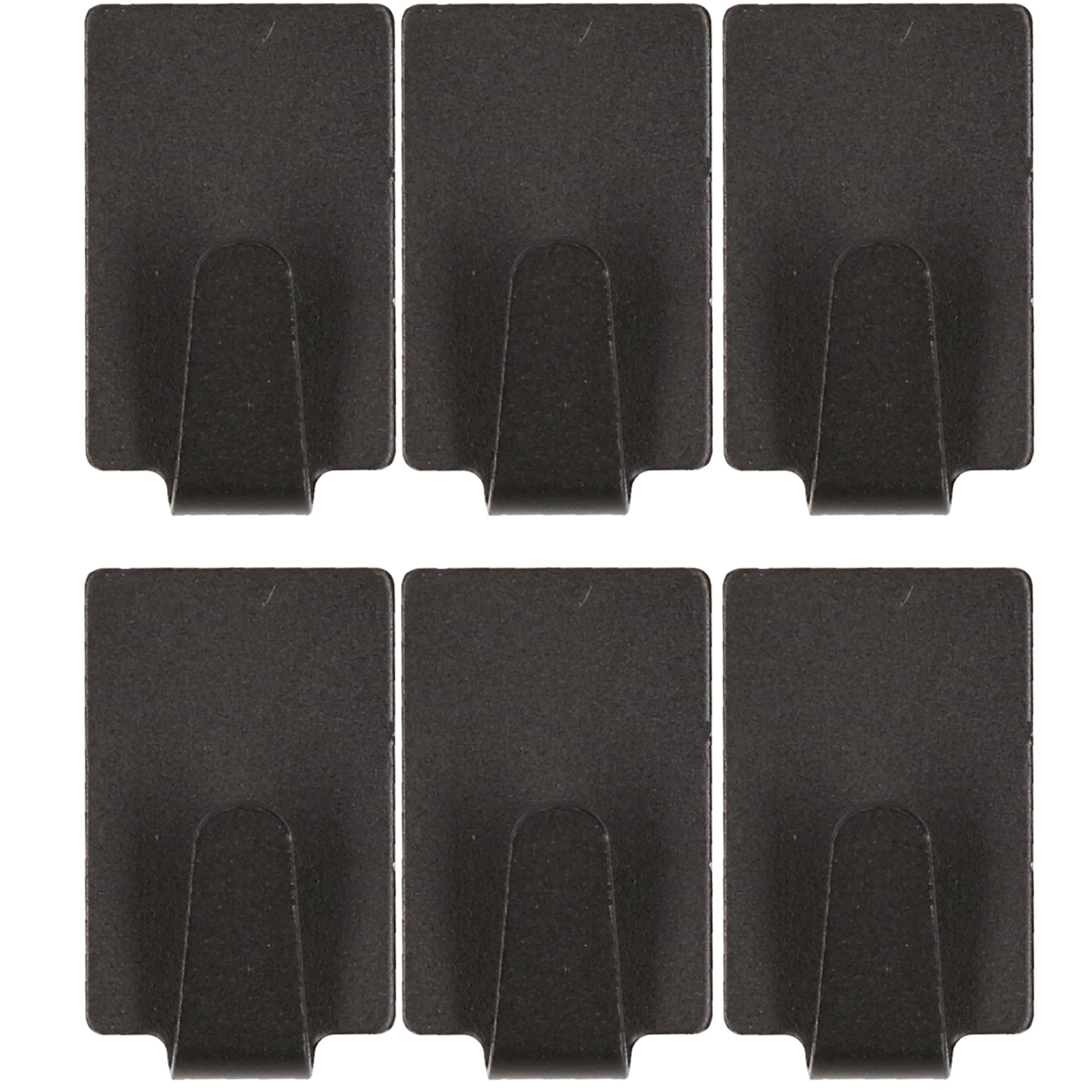 Zelfklevende haakjes zwart rvs keuken-badkamer-kleding-ophang set 6x