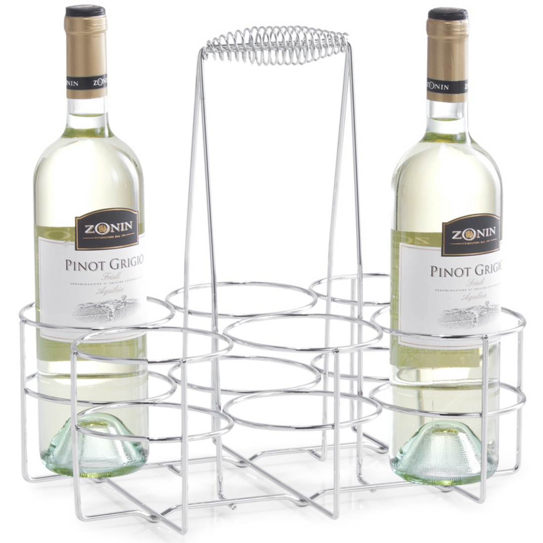 Zilver wijnflessen rek-wijnrek tafelmodel voor 6 flessen 31 cm
