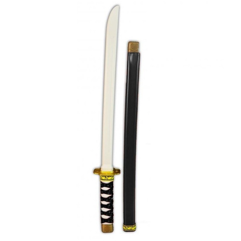 Zwart plastic ninja- samurai zwaard 60 cm