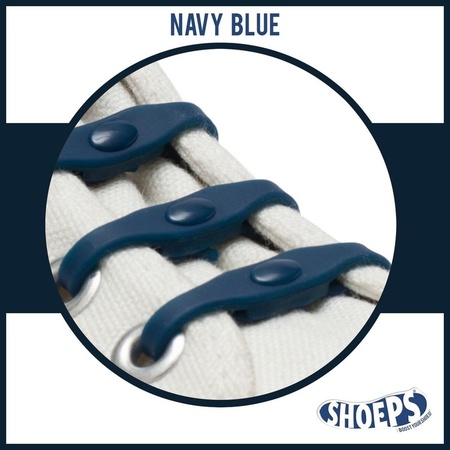 14x Shoeps elastic shoelaces navy for kids/adults