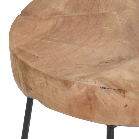 1x Robust teak wooden side tables 30 x 42 cm