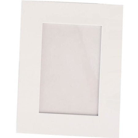 1x White cardboard photo/picture frames 16,6 x 21,6 cm DIY arts and crafts materials