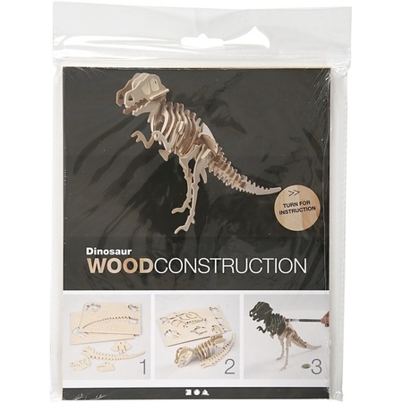 3D puzzel dinosaurus Velociraptor hout 33 x 8 x 23 cm