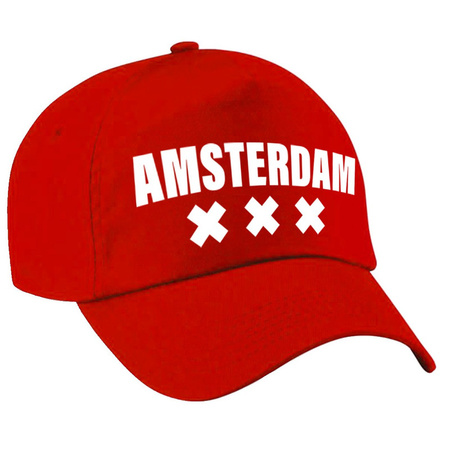 Amsterdam cap red for adults