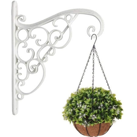 2x Kunststof Splofy hangende bloempotten/plantenpotten wit 4,8 liter met sierlijke ophanghaak