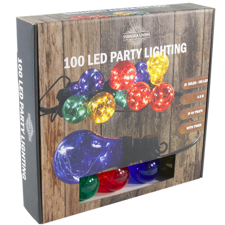 Party lighting timer light cord with 10 colored balls
