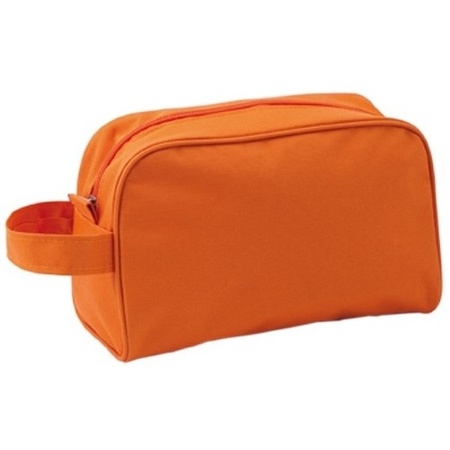 Hand luggage toiletry bag/cosmetic bag orange 21,5 cm