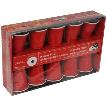 Lichtsnoer/lichtslinger red cups 1,65 meter