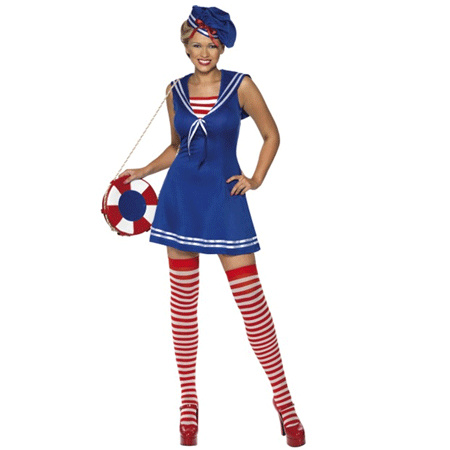 Sailor cutie dress with hat and stockings