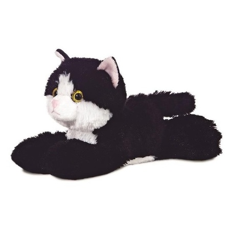Mammoet verdieping patrouille Pluche zwart/witte kat/poes knuffel 20 cm speelgoed | Surprise winkel