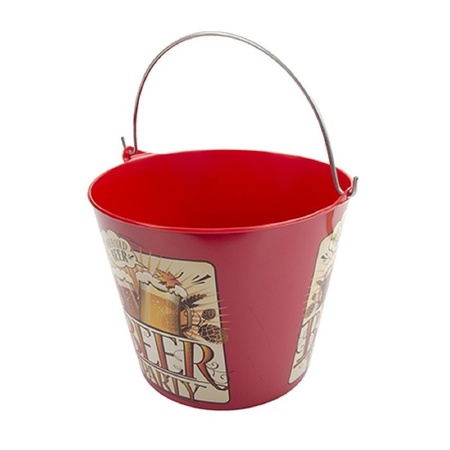 Red beer cool bucket 5,4 liters