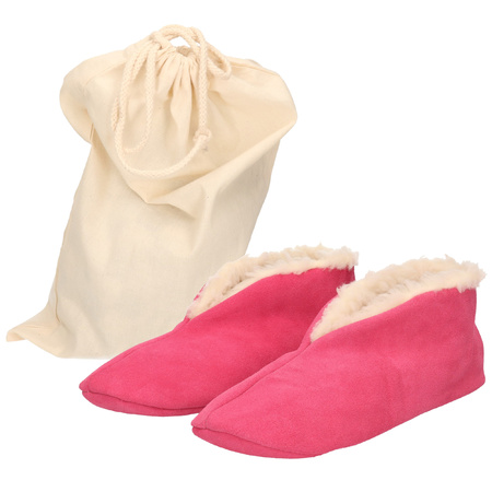 Pink Spanish slippers of genuine leather / suede size 40 with storage bag