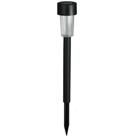 Solar tuinlamp - 1x - zwart - LED warm wit - oplaadbaar - D4,7 x H32,5 cm