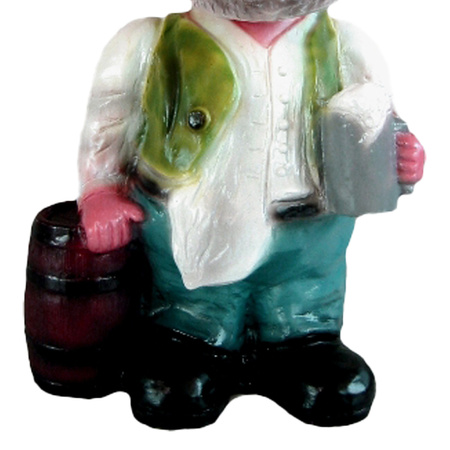 Garden gnome with beer 37 cm
