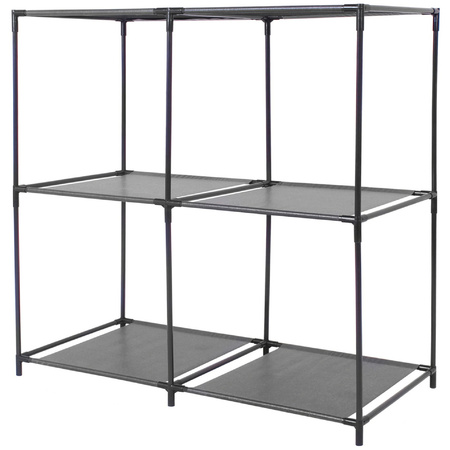 Storage cabinet 2 layers - metal - plastic - black - 68,5 x 70 cm