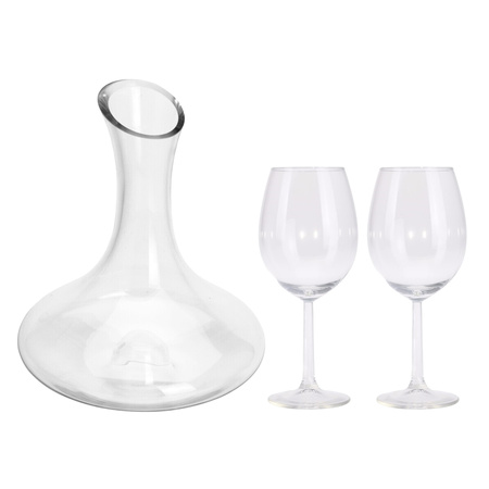 Wine carafe/decanter - 1,5 liters - with 4x red wine glasses - 430 ml